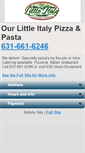 Mobile Screenshot of ourlittleitalypizzapasta.com